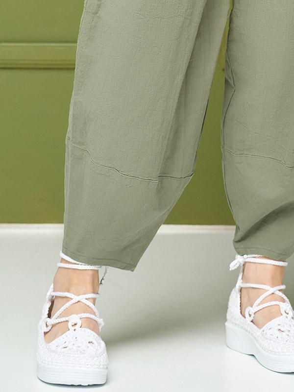 Lega stretch linasest riidest püksid "Aiyla Green"