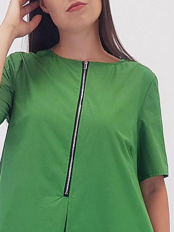 Il Vento E La Seta asümmetriline pikk puuvillane kleit "Pelto Green"