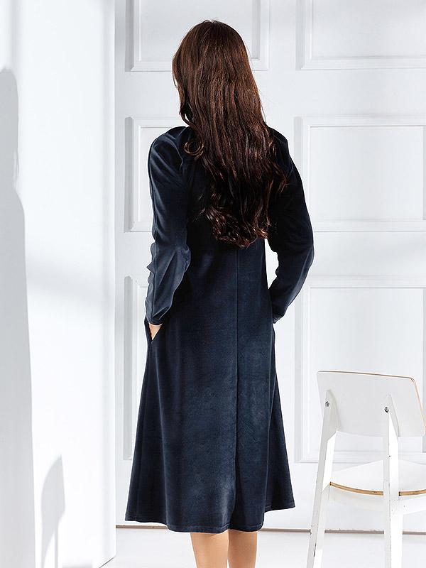 Lega puuvillane vaba lõikega kleit "Melisa Black Velour"