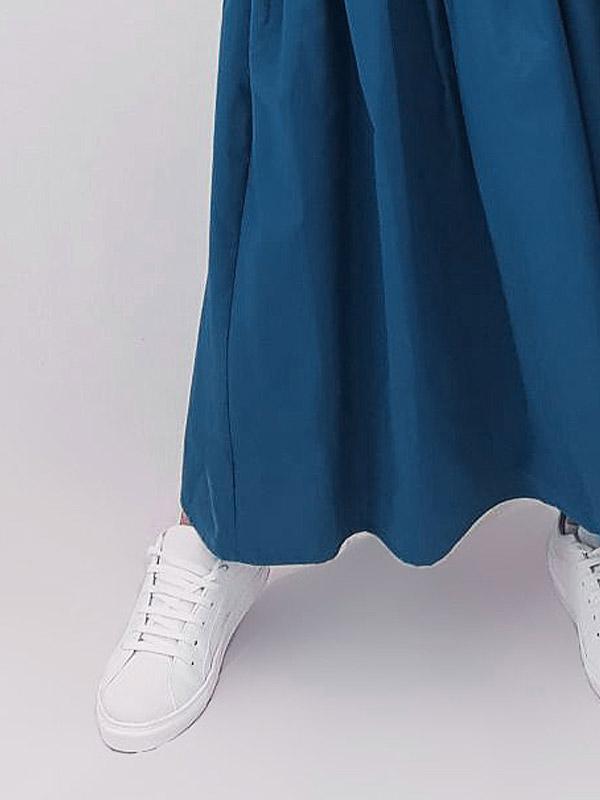 Il Vento E La Seta trapetsilõikeline pikk puuvillane kleit "Milano Sapphire"