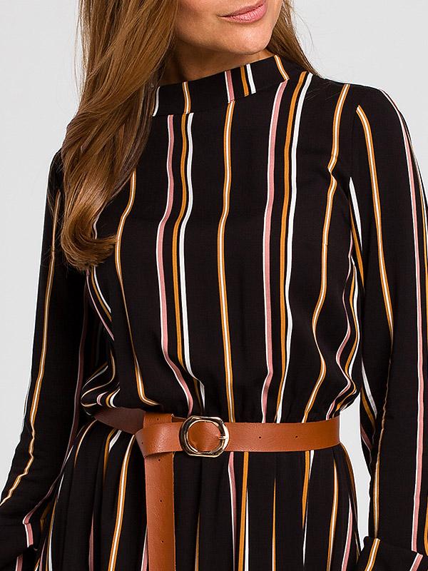 Stylove viskoosist kleit "Elene Black - Multicolor Stripes", vööga