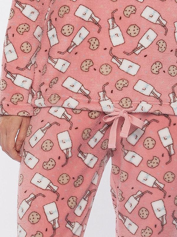 Muydemi pikk pehme pidžaama "Cookies Pink - White"