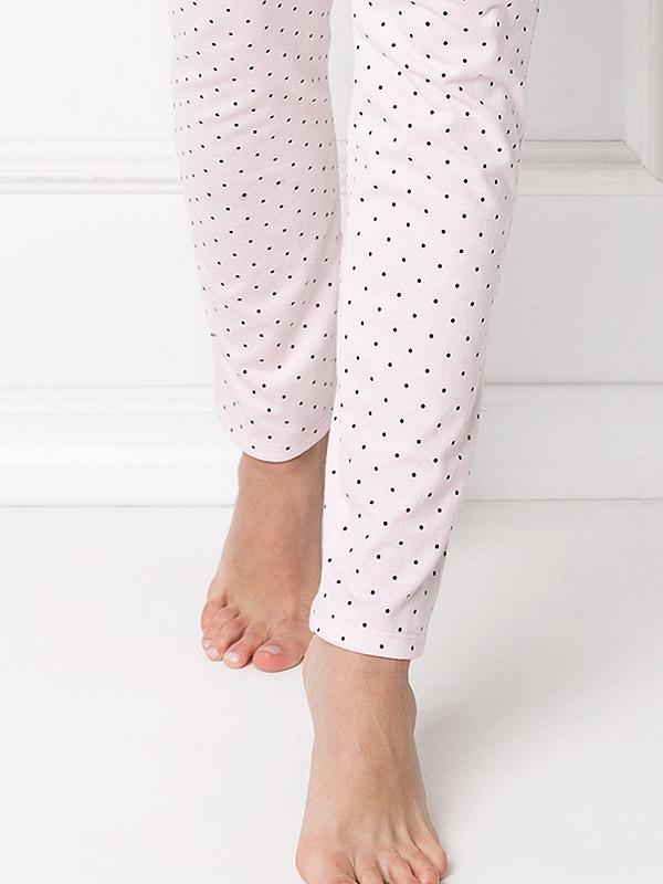 Aruelle puuvillane pidžaama "Grace Long Grey - Pink - Black Dots"