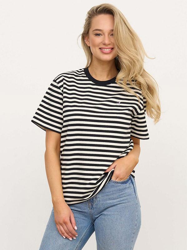 Atella футболка с хлопком "Linda White - Black Stripes"