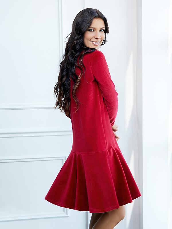 Lega puuvillane kleit "Esmee Red Velour"