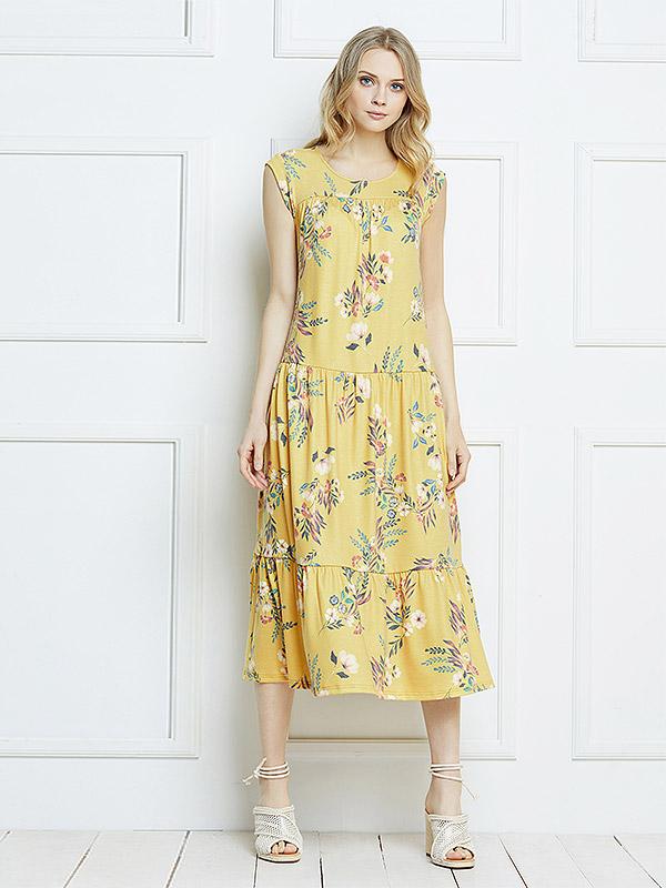 Lega kleit "Ellie Mustard Flower Print"