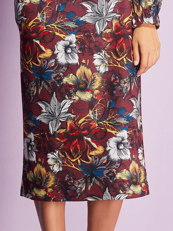 Lega kleit "Winfrey Bordeaux Flower Print"