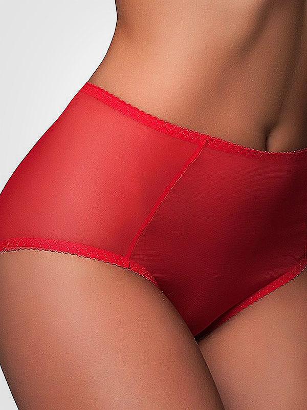 Nylon Dreams läbipaistvad püksikud "Sheer Mesh Panty Red"
