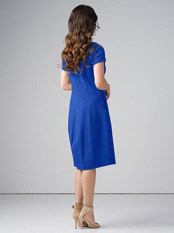 Lega vöökoha pikkune veniv linasest riidest kleit "Angelina Royal Blue"
