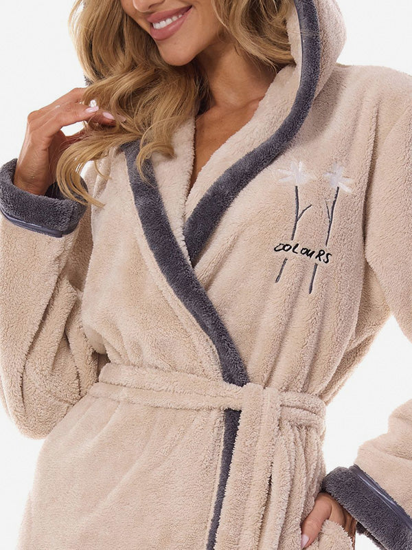 L&L Long Hooded Robe Tess Long Angora