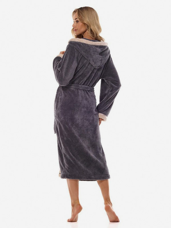 L&L ilgas chalatas su gobtuvu "Tess Long Graphite"