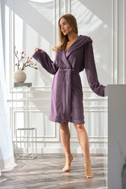 L&L kapuutsiga hommikumantel "Slim Amethyst"