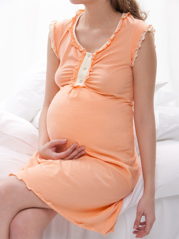 Lega medvilniniai naktiniai būsimoms mamytėms "Camelia Peach"