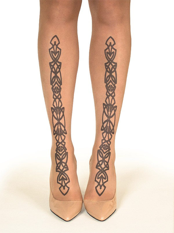 Stop & Stare pėdkelnės su tatuiruote "Twin Celtic 20 Den Sun"