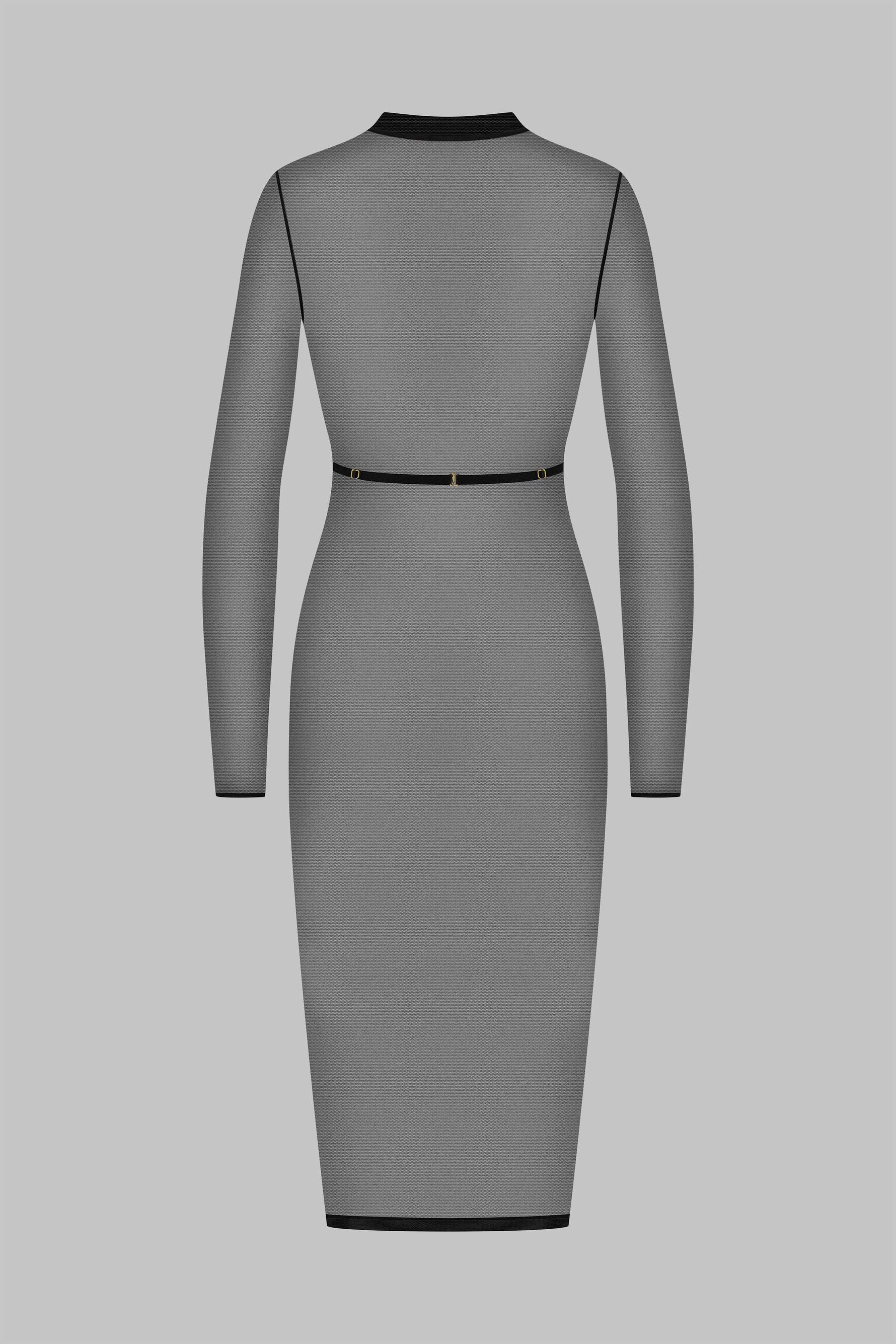 Maison Close Sheer Midi Dress with Body Straps Corps à Corps 2 Black