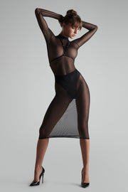 Maison Close Sheer Midi Dress with Body Straps Corps à Corps 2 Black