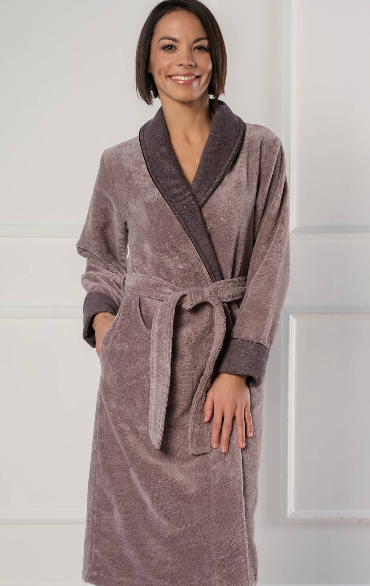 Belmanetti Double-layered Bamboo Fiber Blend Robe Luzern 2 Gull Gray Velour