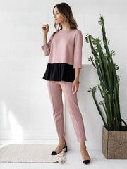 Atella viskozinės kelnės "Tina Dusty Pink"