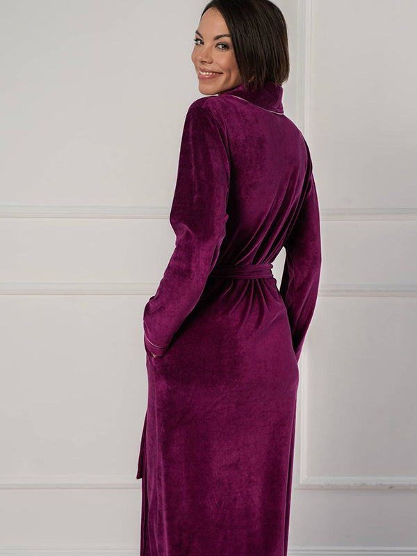 Belmanetti ilgas medvilninis chalatas "Dora Magenta Velour"