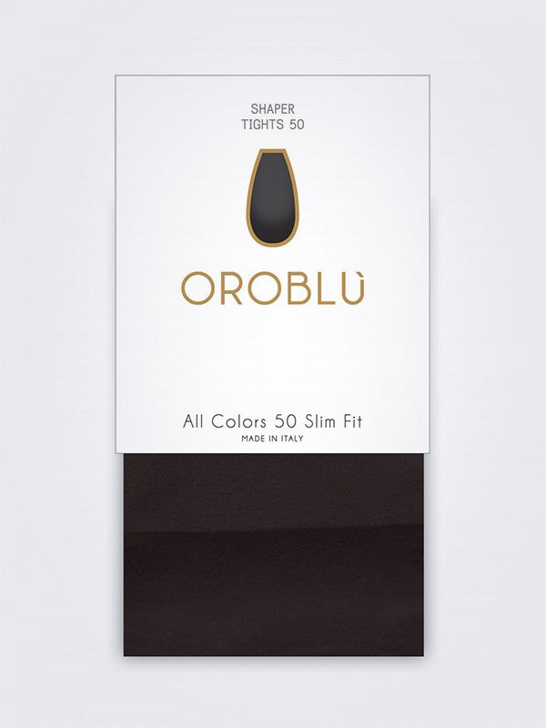 Oroblu nepermatomos formuojančios pėdkelnės "All Colors Slim Fit 50 Den Black"