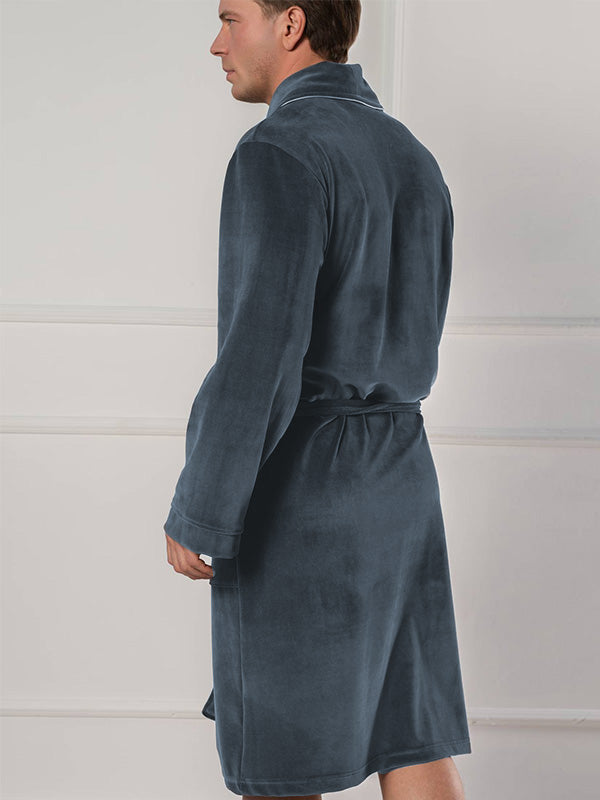 Belmanetti мужской хлопковый халат "Roberto Dark Grey Velour"