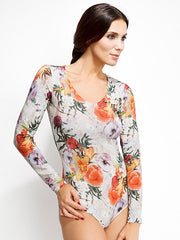 Lega viskozinis bodis "Evija Peach Flower Print"