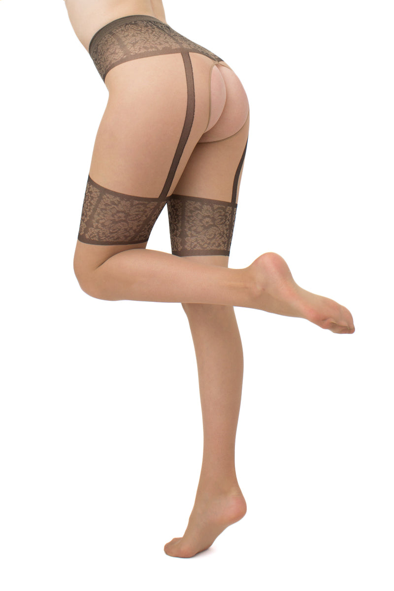 Giulia alt avatud sukkpüksid "Intimo Noir N.1 20 Den Daino - Black"