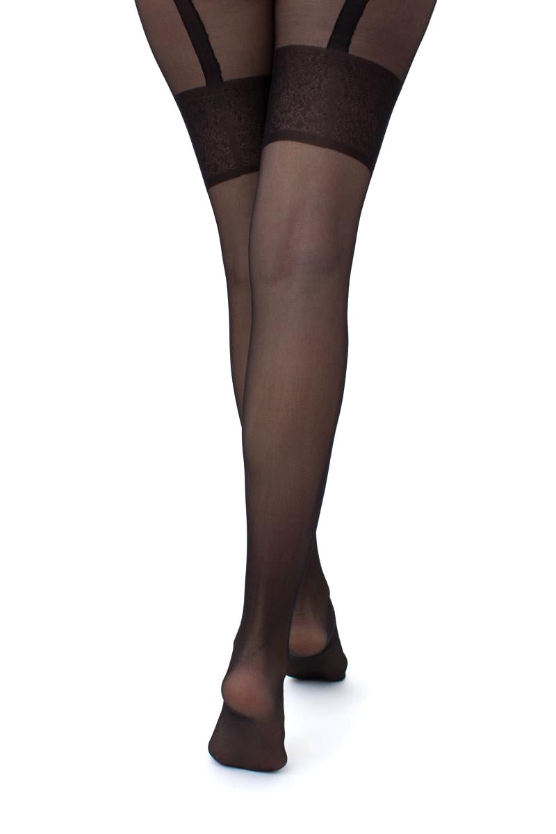 Giulia колготки с разрезом между ног "Intimo Noir N.1 20 Den Nero"