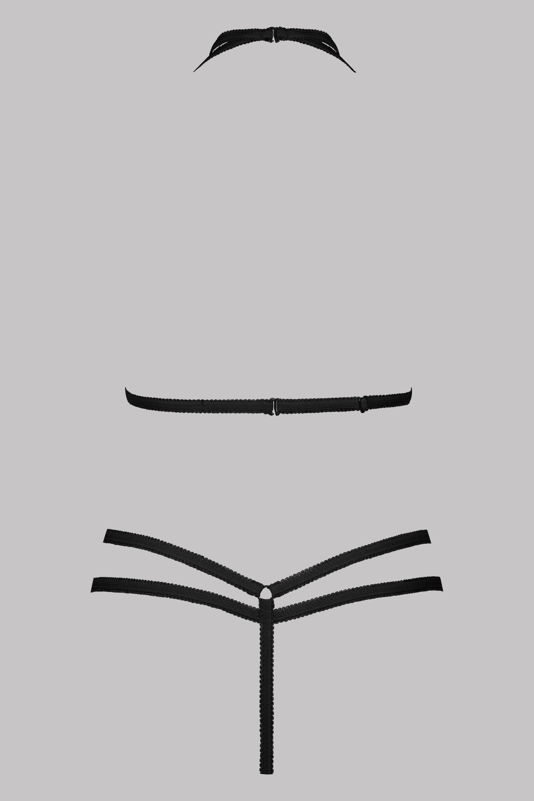 Maison Close komplekt aluspükse ja kehakinnitust "Le Petit Secret Black"