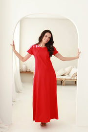 lininė maxi suknelė