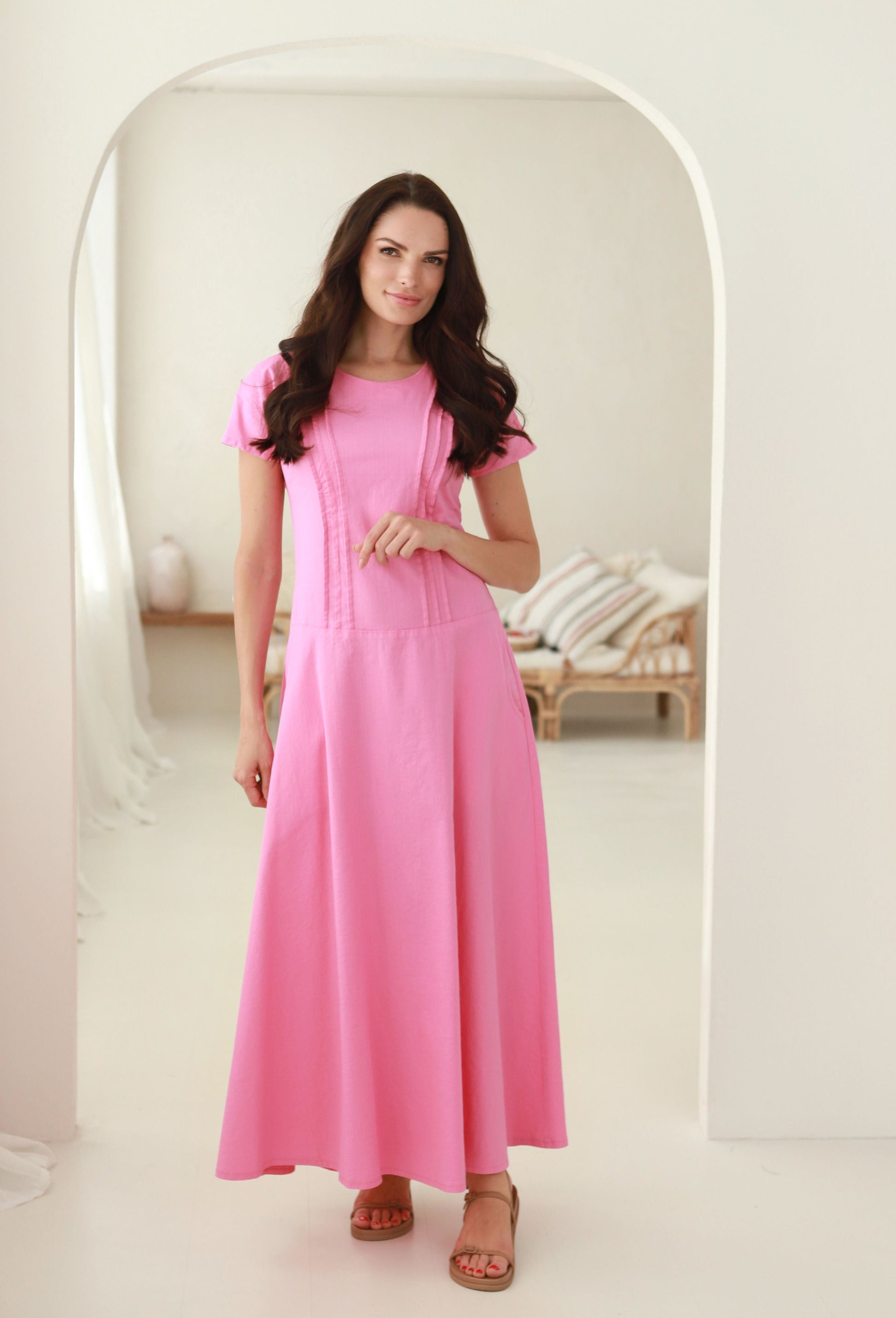 vasarinė lininė suknelė