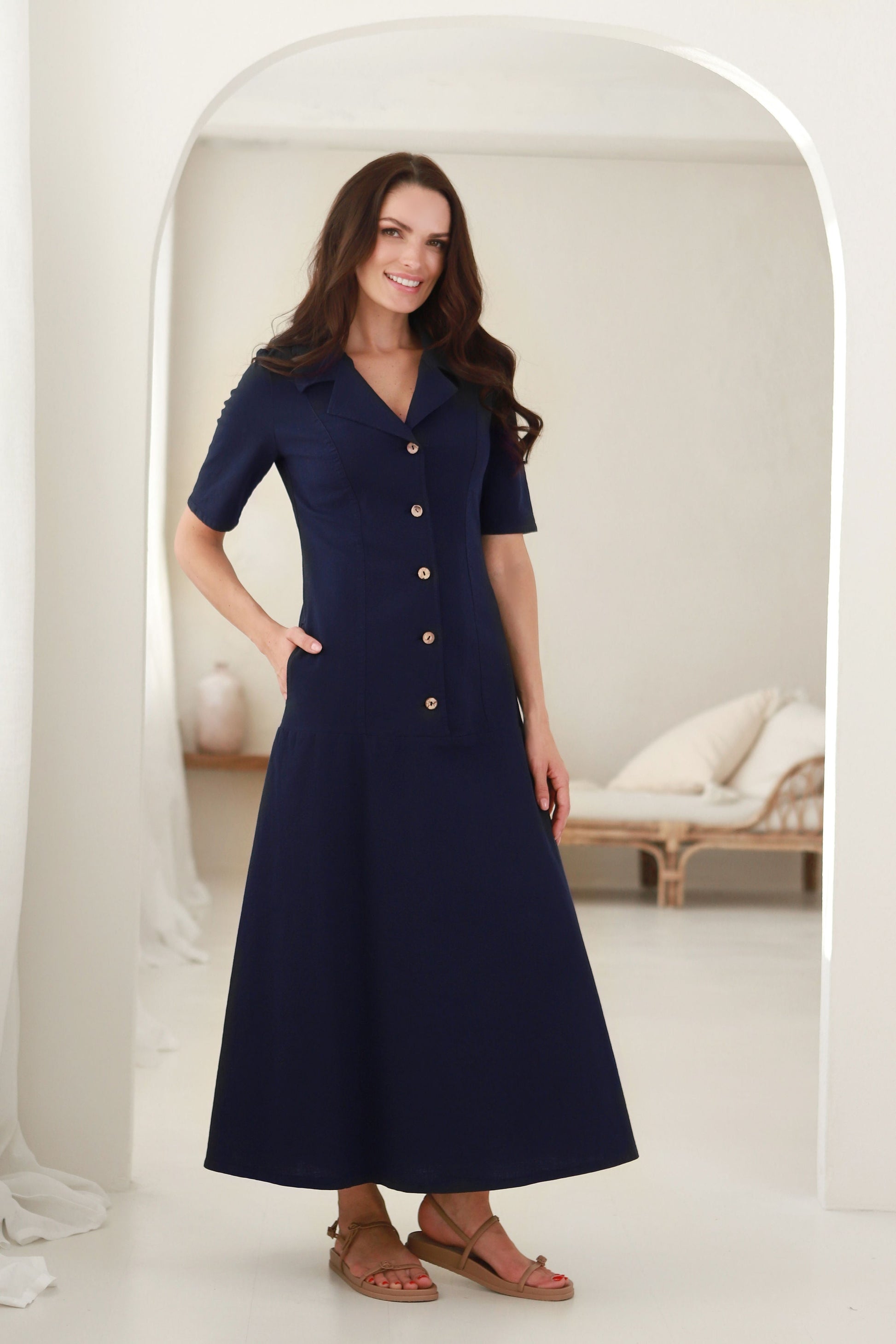 lininė suknelė kasdienai