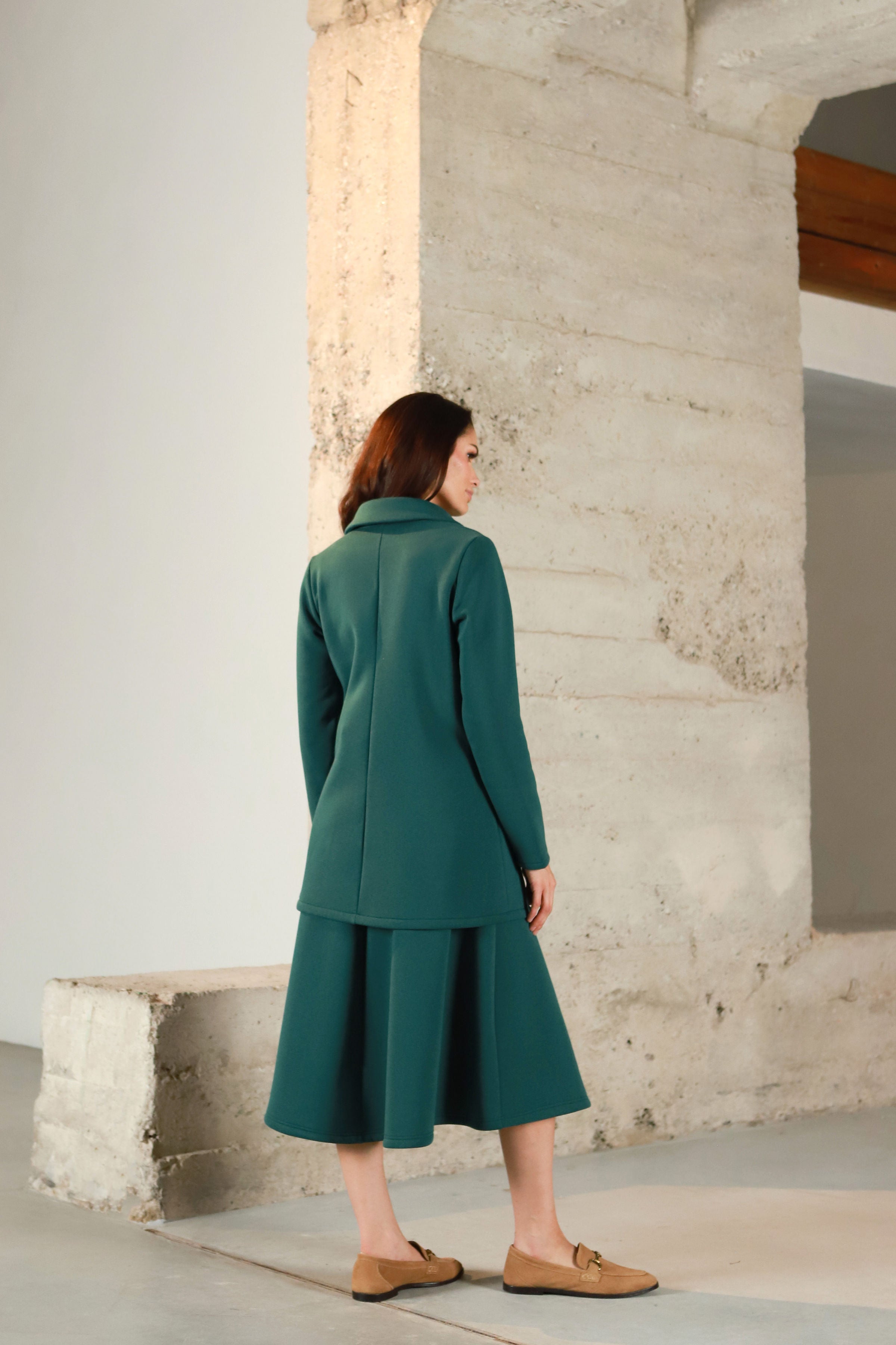 Lega koheva siseküljega jakk "Leonie Deep Green"