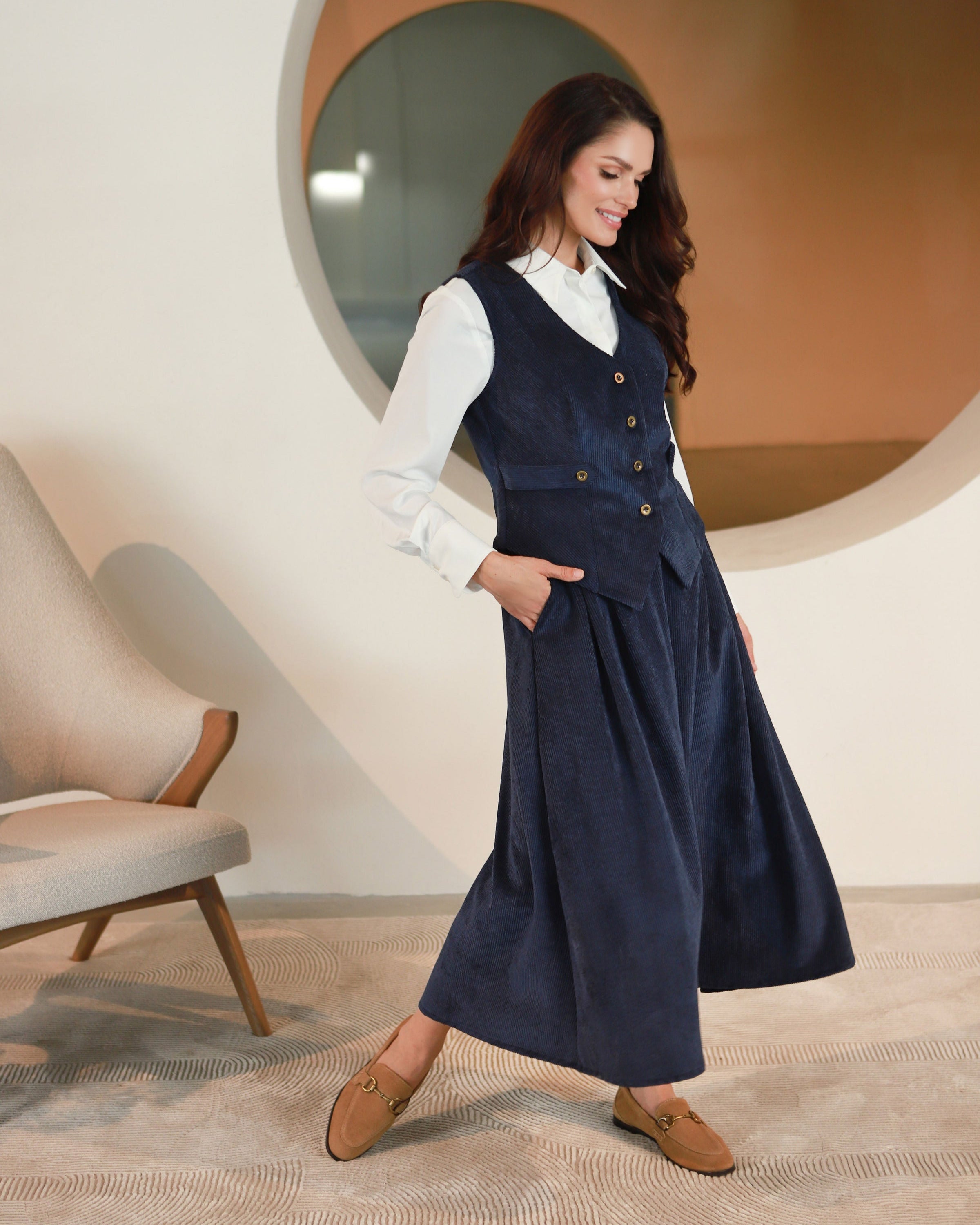 Lega sametvest "Siena Navy Velvet"
