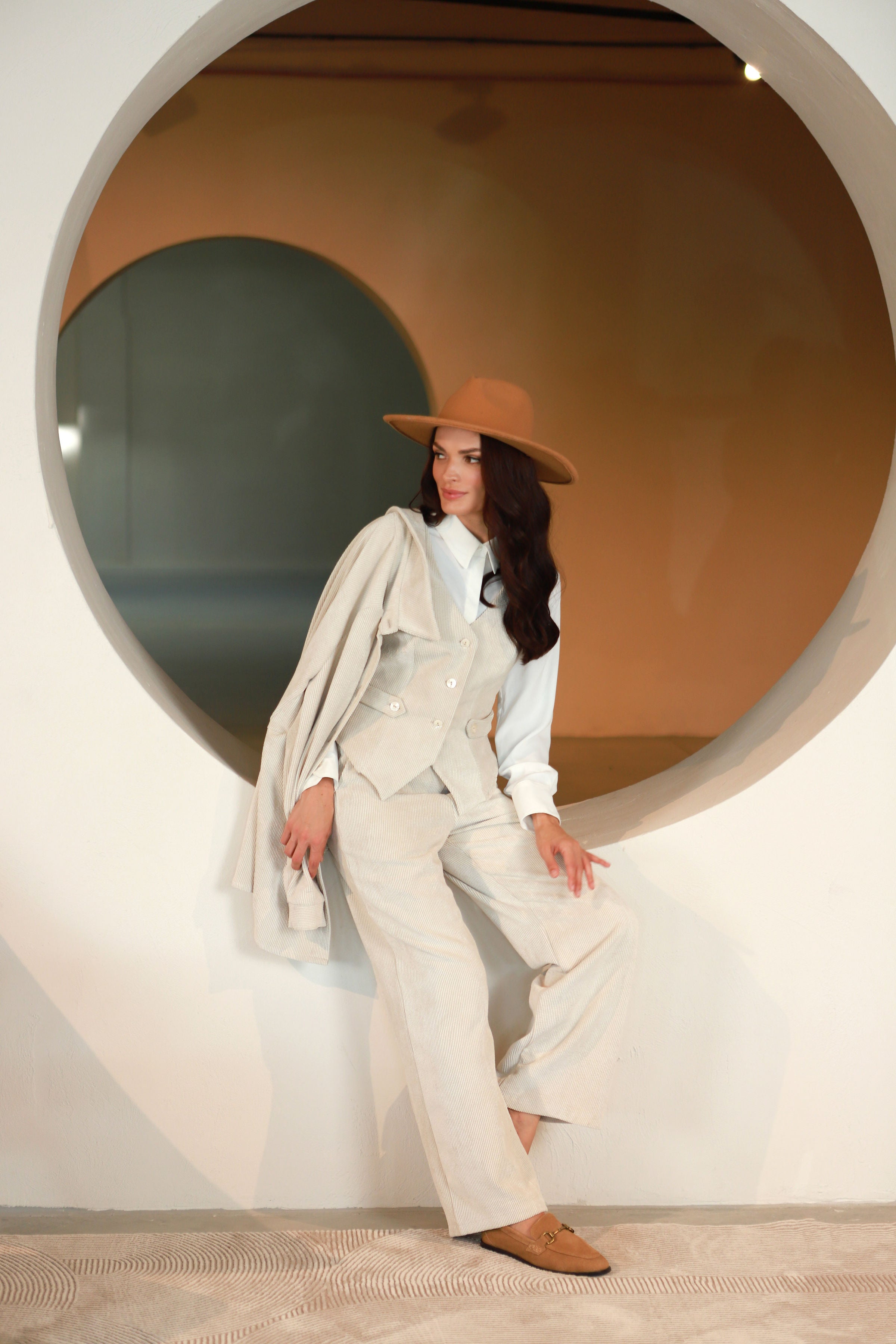 Lega sametjakk "Gerda Beige Velvet"
