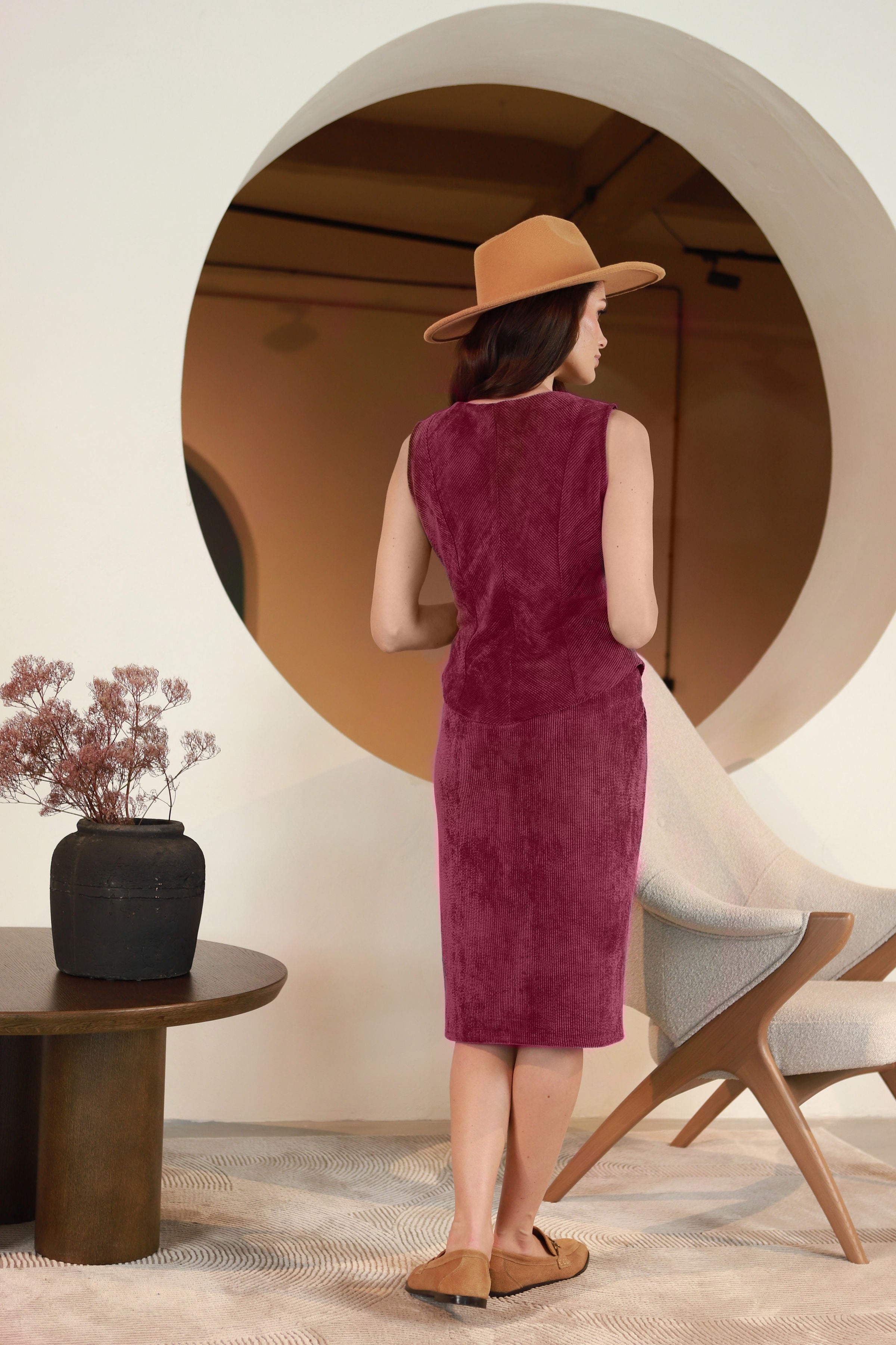 Lega Siena bordo velvetinė liemenė