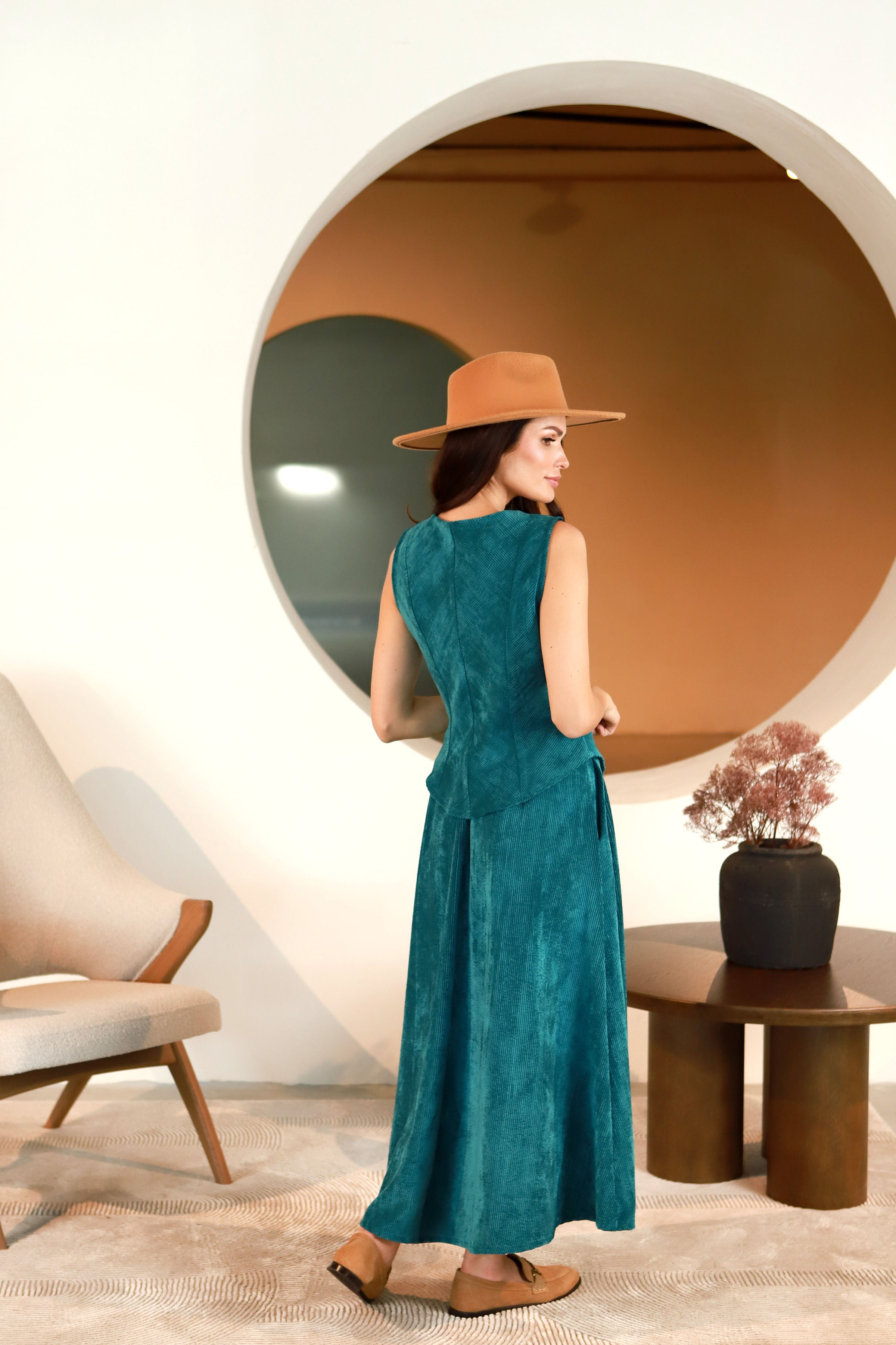Lega sametvest "Siena Turquoise Velvet"