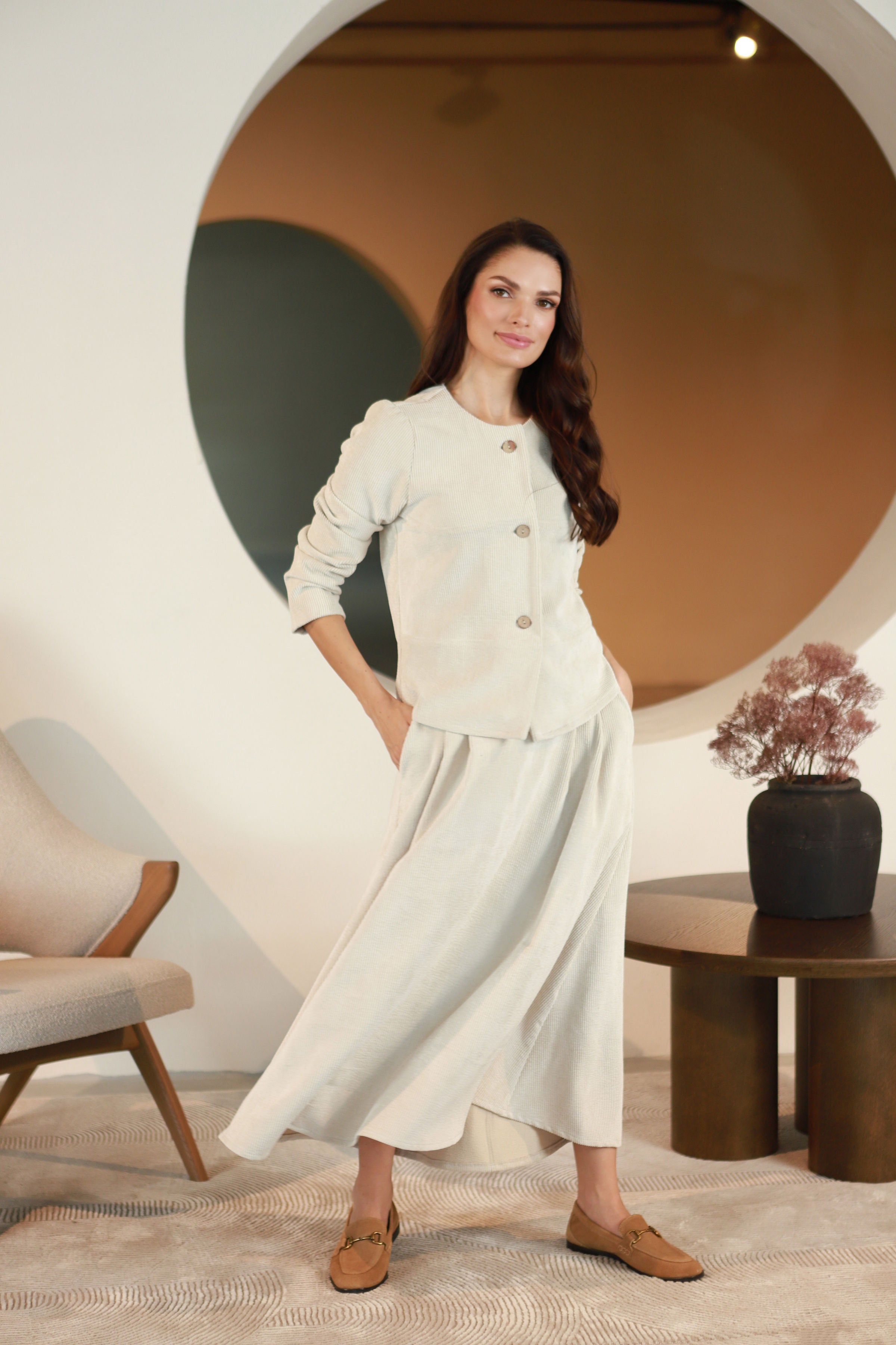 Lega sametjakk "Jasira Beige Velvet"