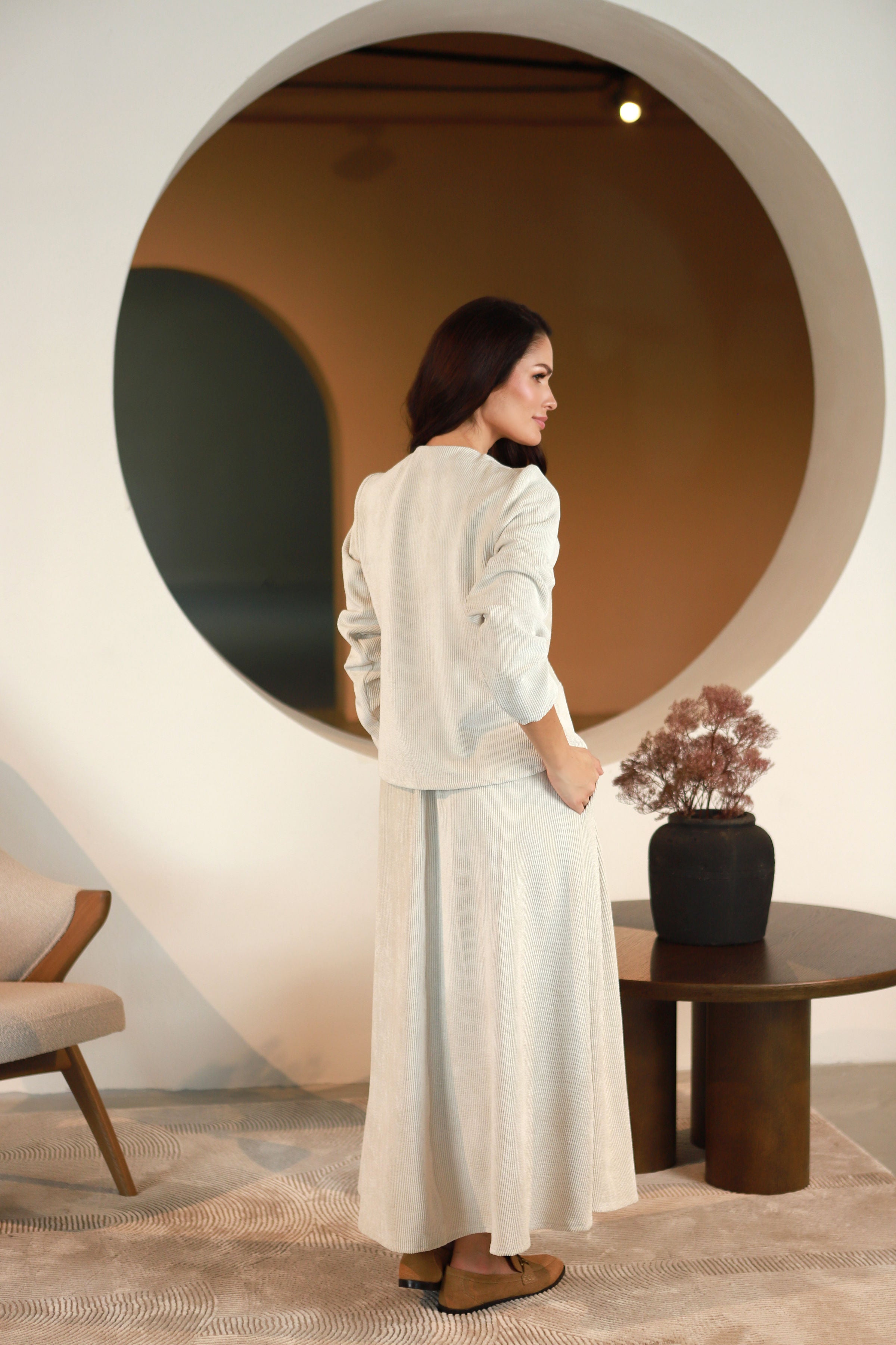 Lega sametjakk "Jasira Beige Velvet"