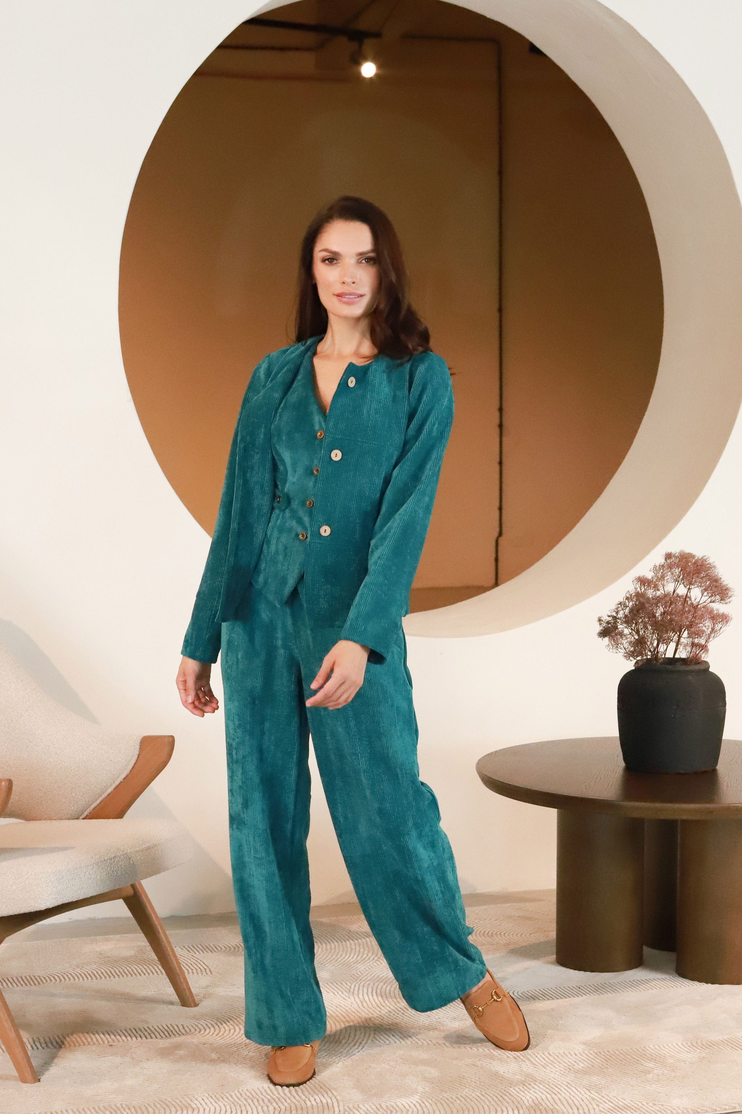Lega sametjakk "Jasira Turquoise Velvet"