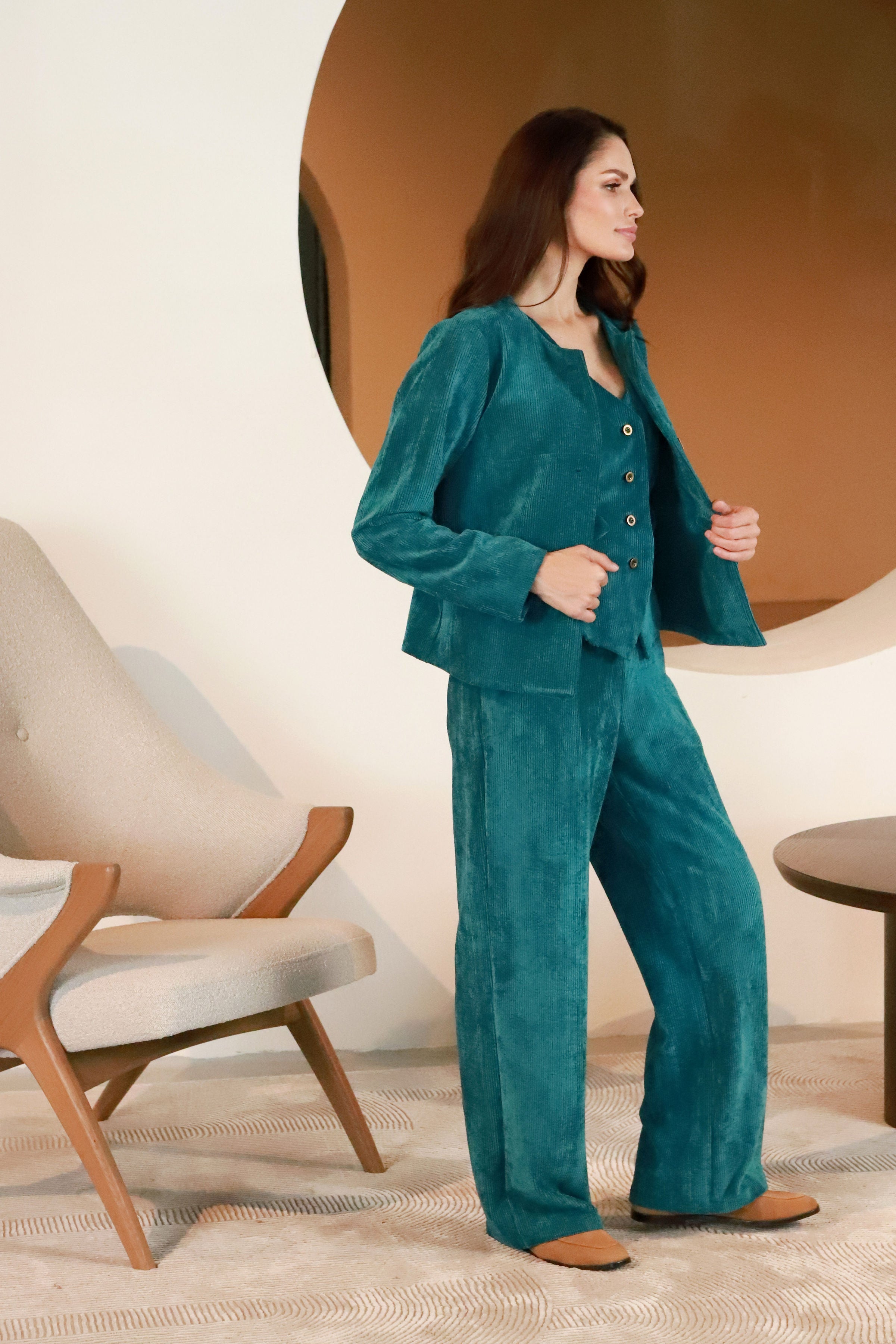 Lega sametvest "Siena Turquoise Velvet"