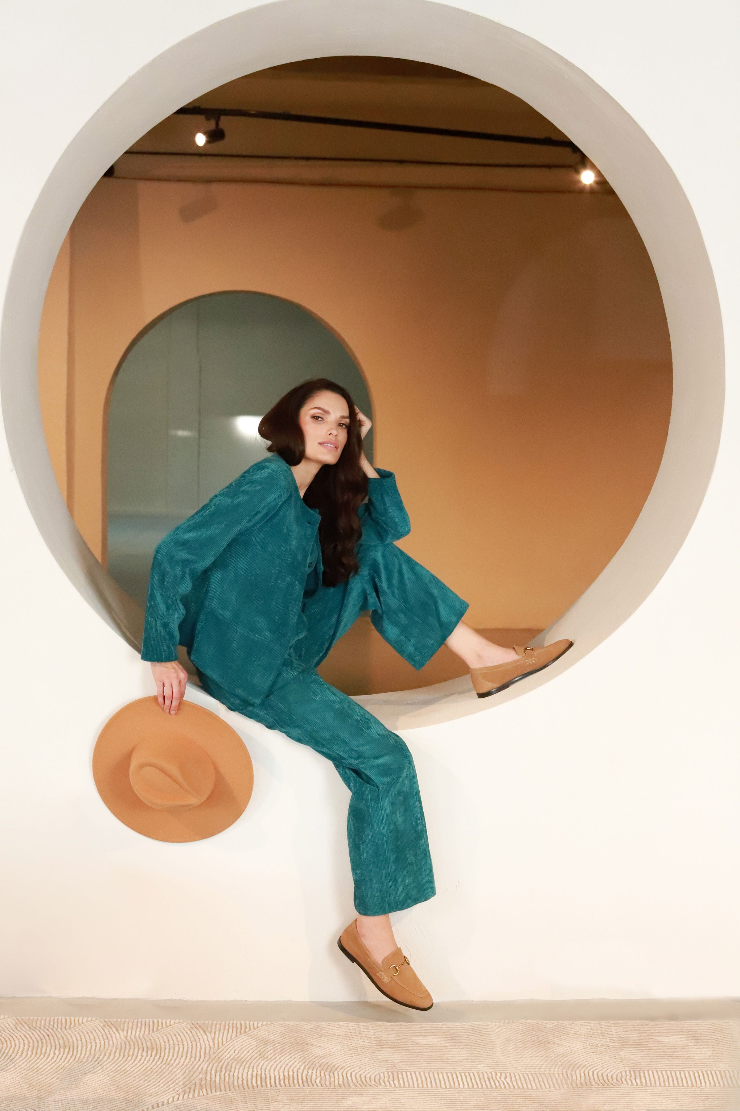 Lega sametvest "Siena Turquoise Velvet"