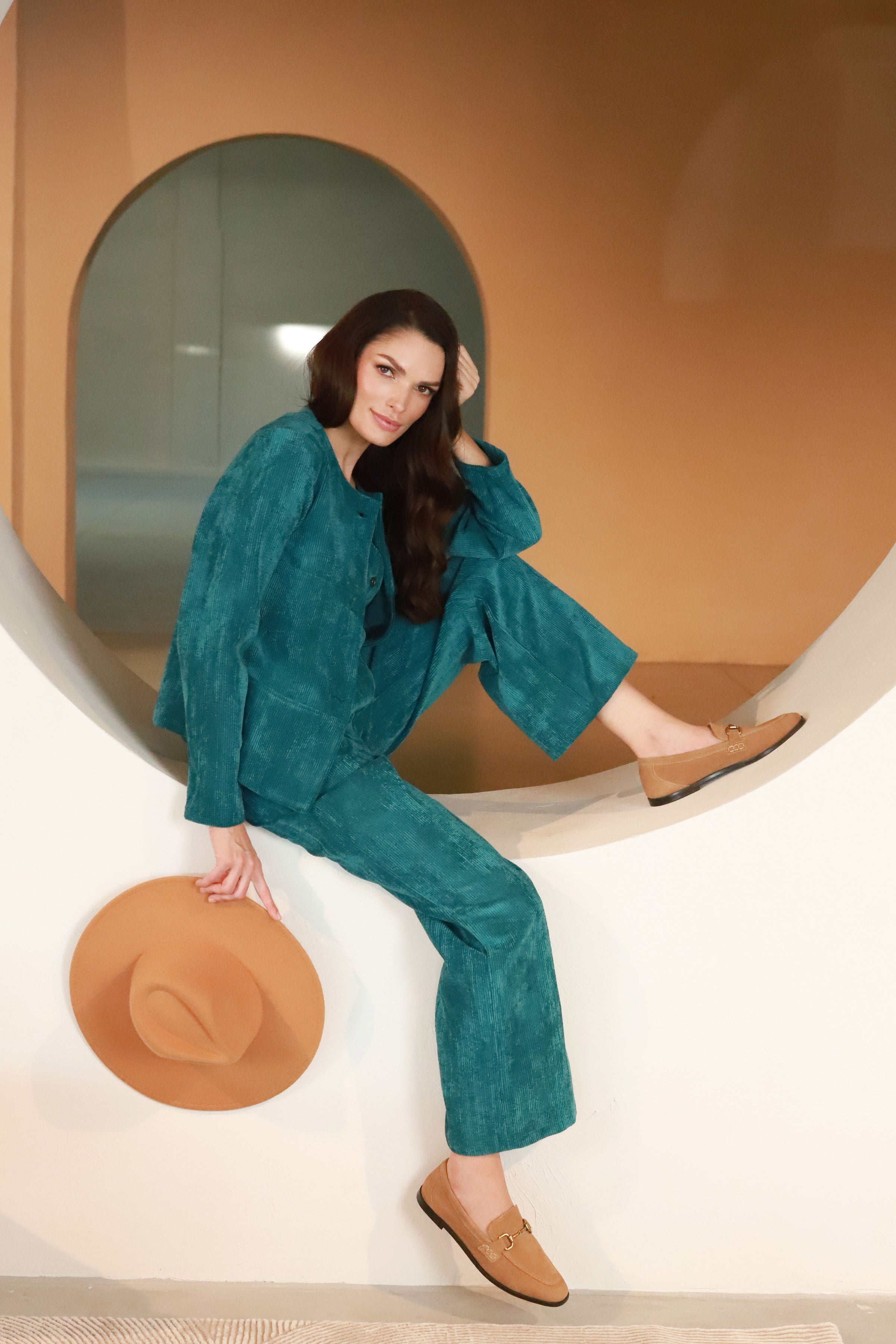Lega sametvest "Siena Turquoise Velvet"