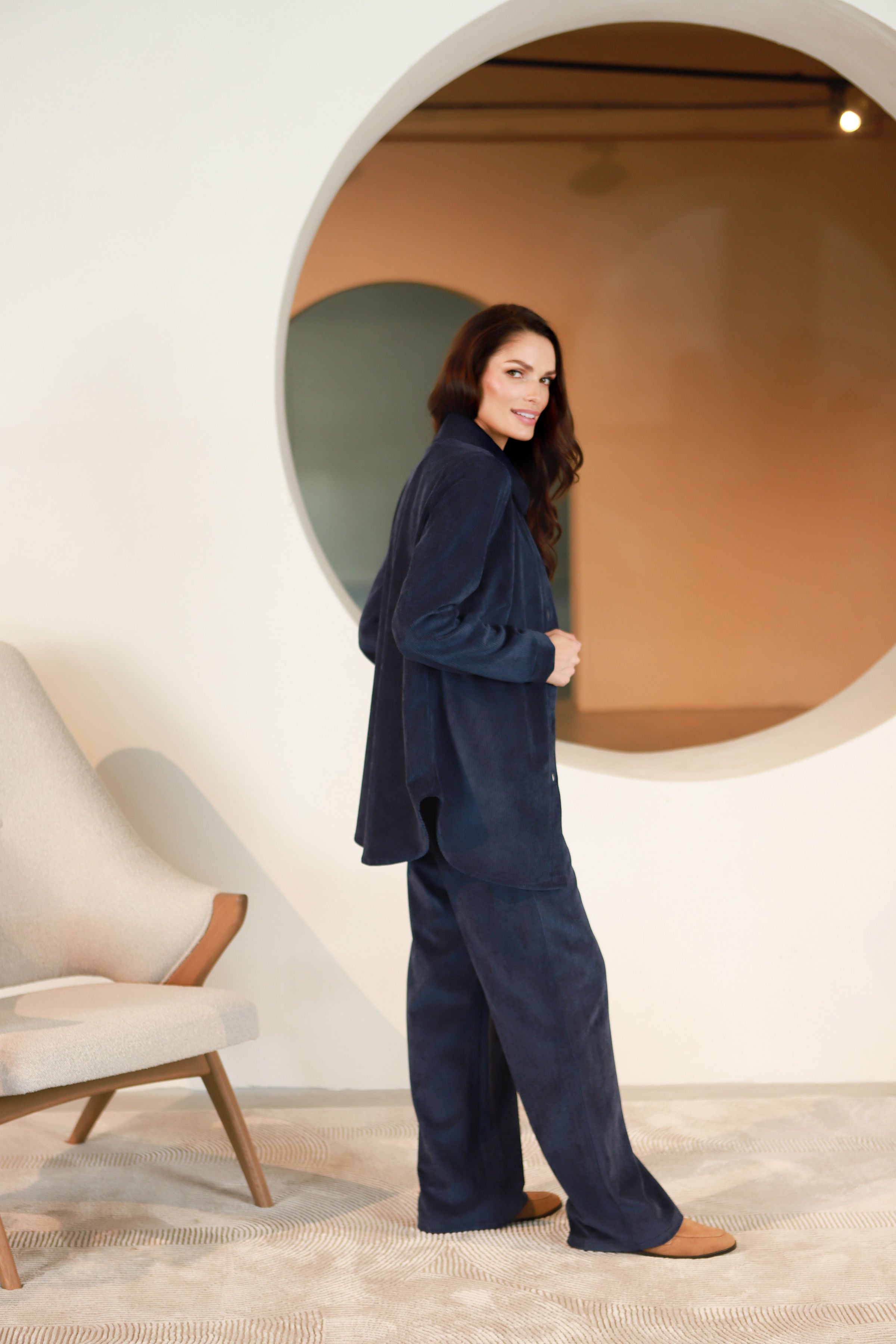 Lega sametvest "Siena Navy Velvet"