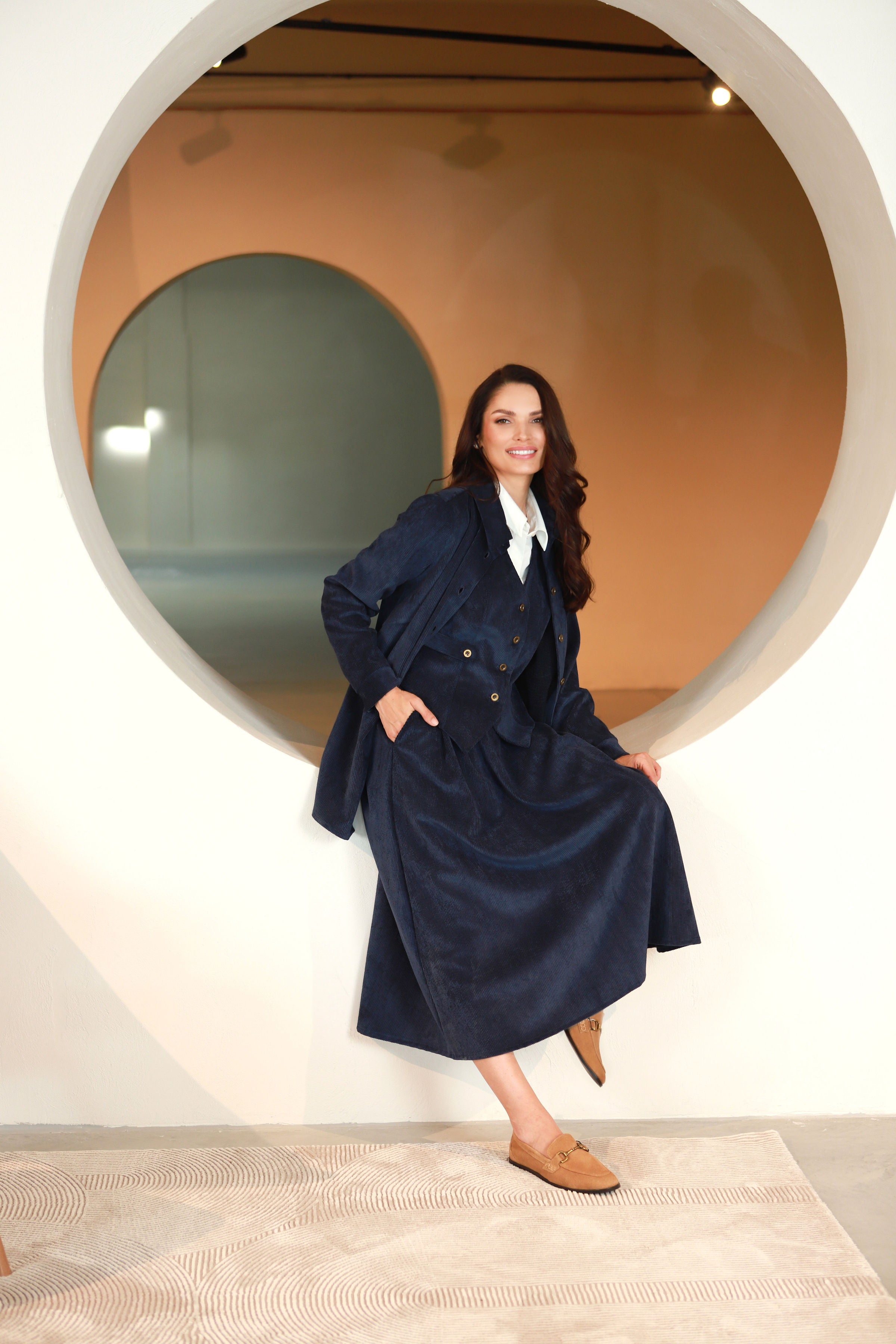 Lega sametvest "Siena Navy Velvet"