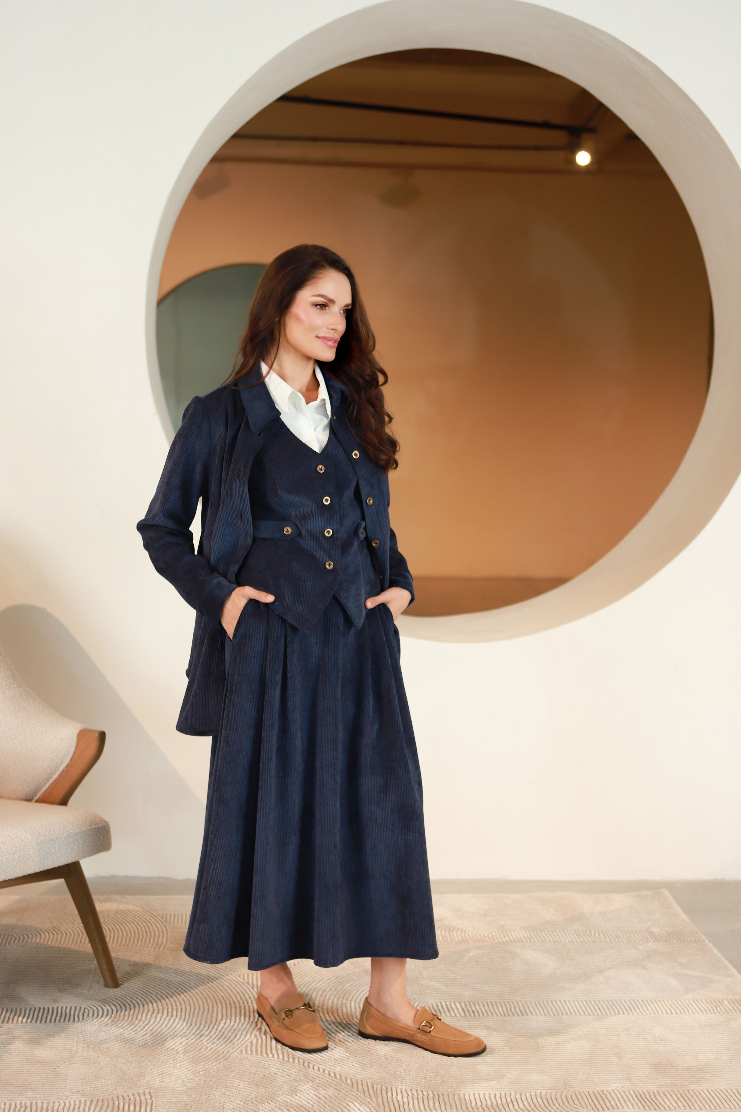 Lega sametvest "Siena Navy Velvet"