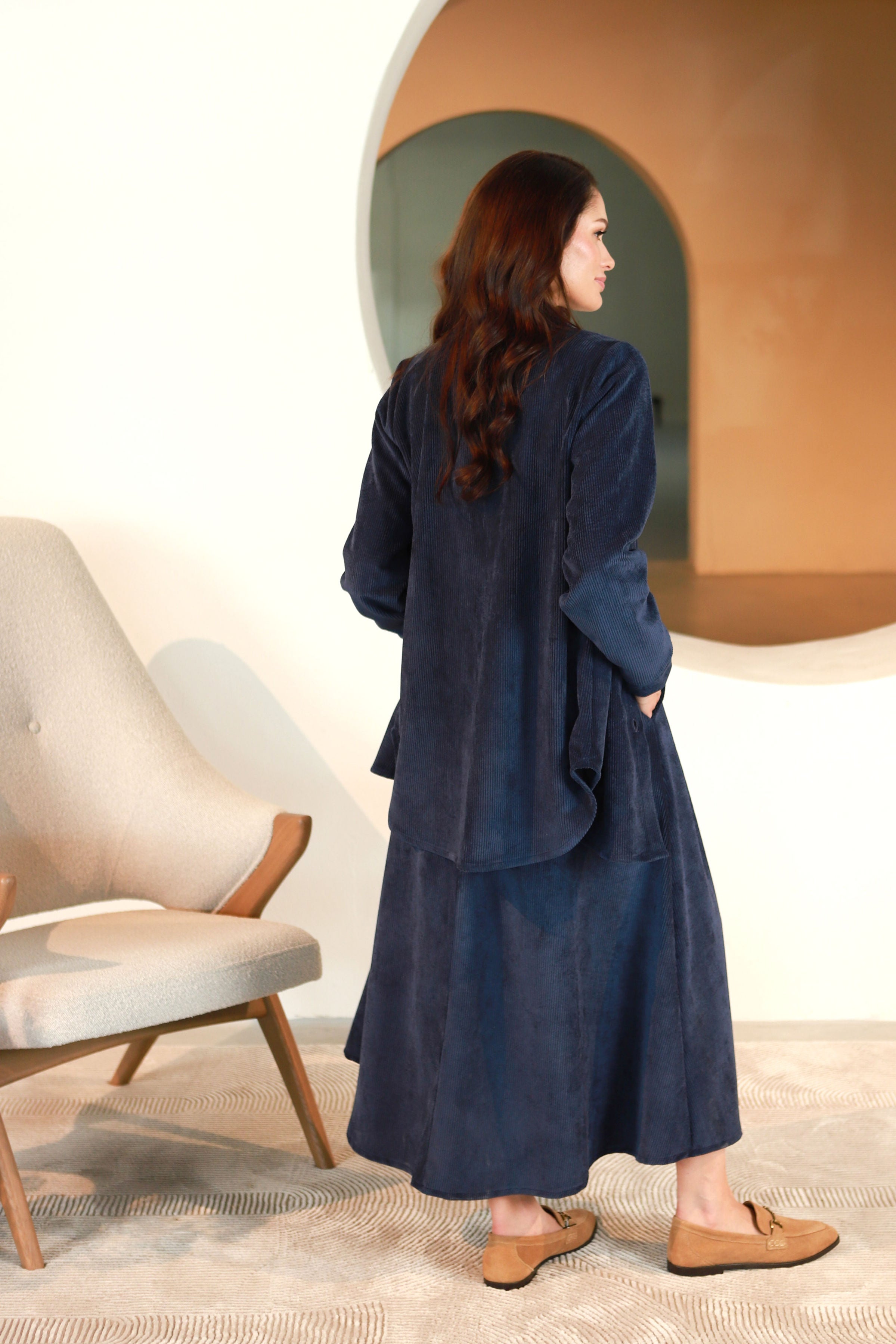 Lega sametjakk "Gerda Navy Velvet"