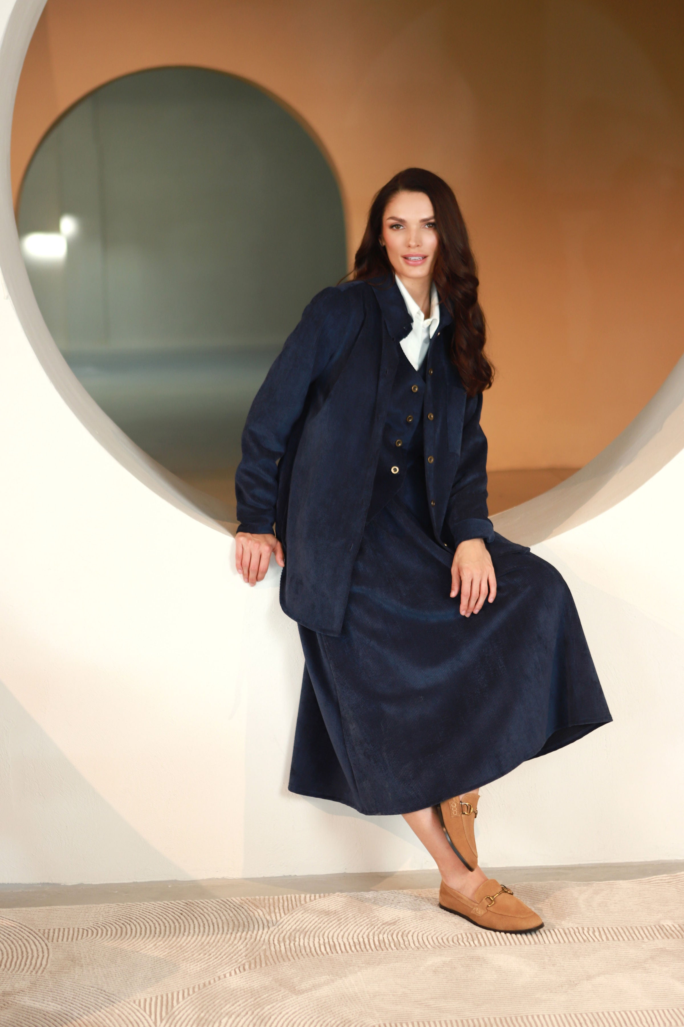 Lega sametvest "Siena Navy Velvet"