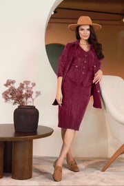 Lega bordo velvetinis sijonas Reina