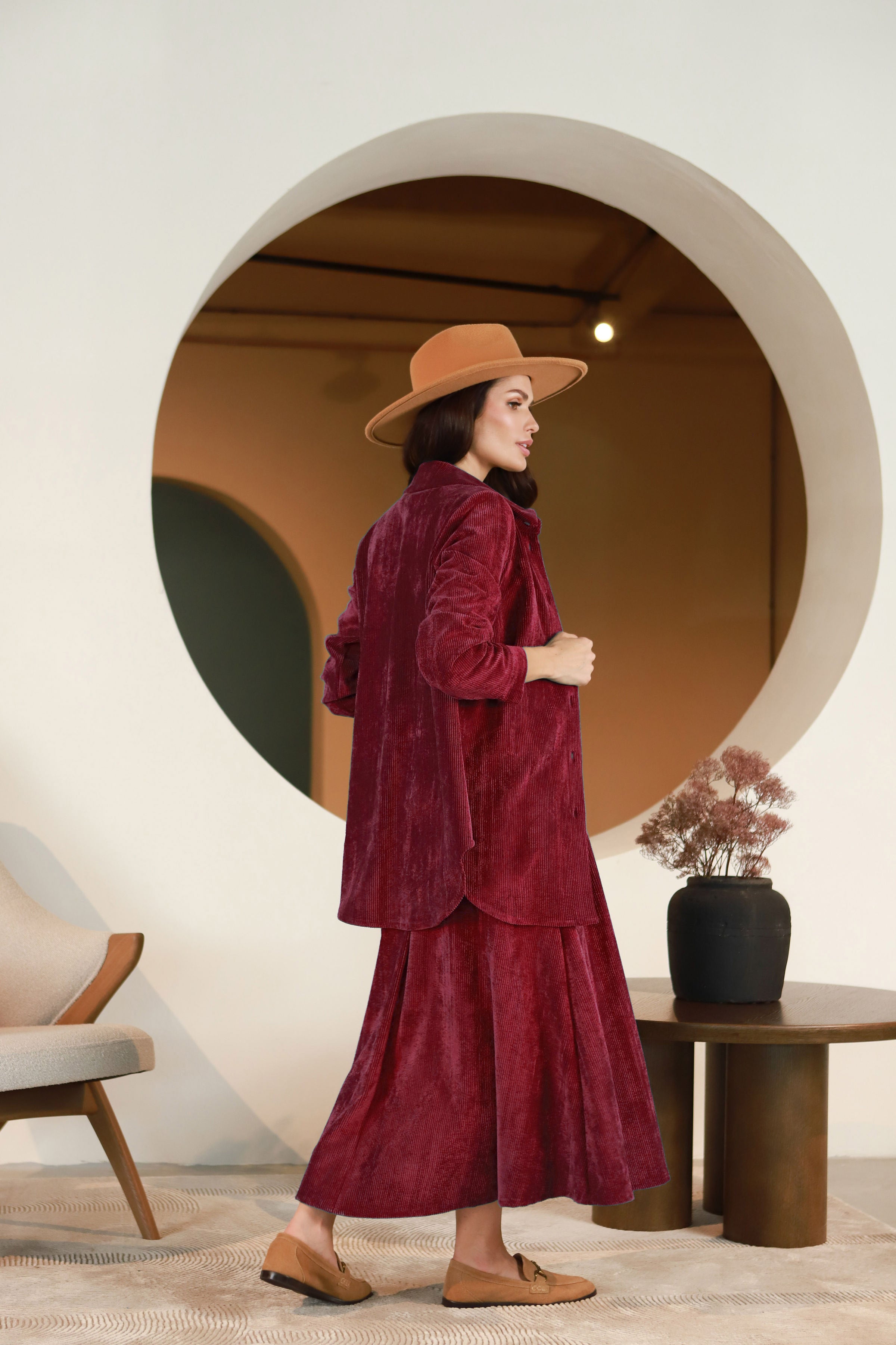 Lega Gerda bordo švarkelis iš velveto